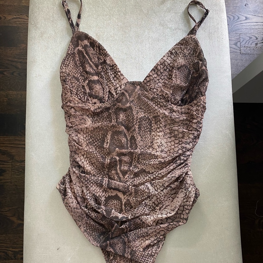 PRINCESS POLLY SNAKE PRINT BODYSUIT